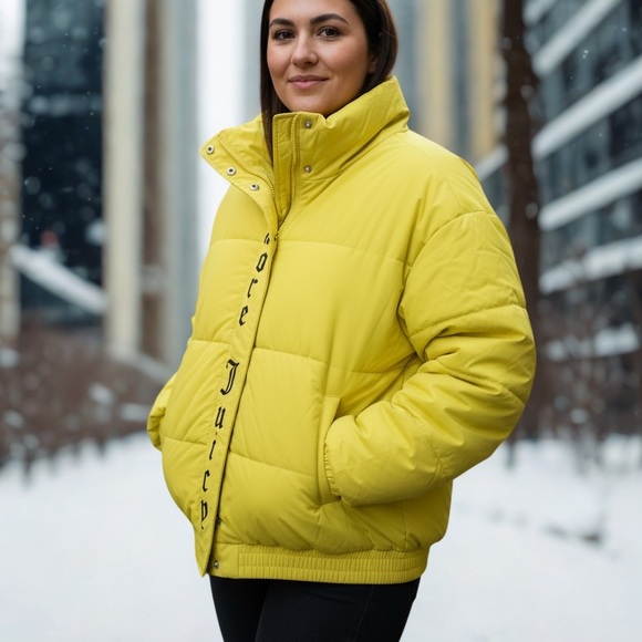 Juicy Couture Jackets & Blazers - Juicy Couture Women's Puffer Jacket in Bright Yellow